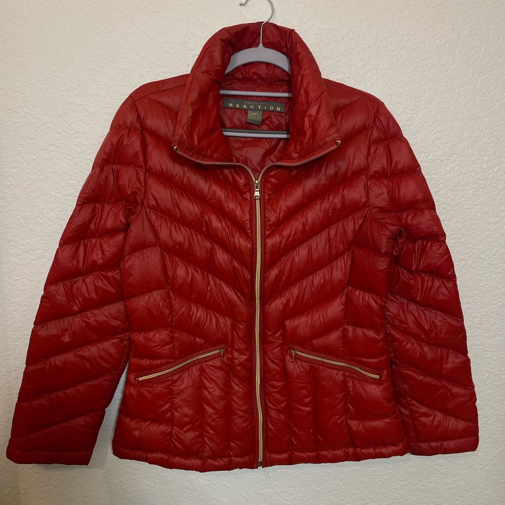 Kenneth Cole Reaction Red Quilted Puffer Jacket
